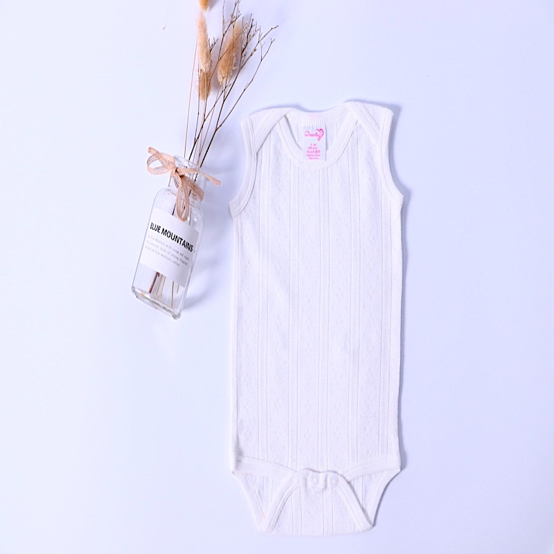 3M Sleeveless Jacquard Cotton Breathable Summer Baby Onesie 6 colors